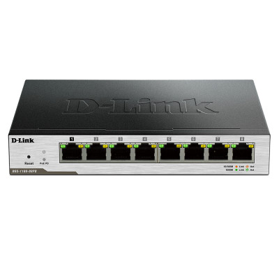  D-Link DGS-1100-08PD/B1A Настраиваемый коммутатор EasySmart с 8 портами 10/100/1000Base-T и поддержкой питания по PoE