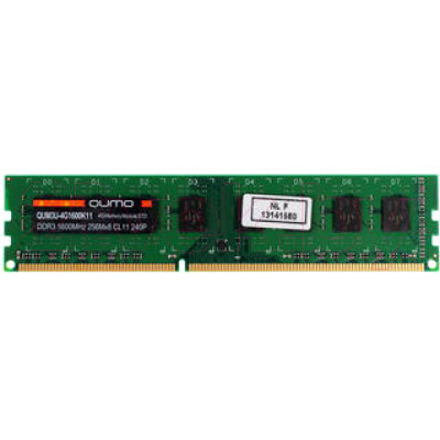 Оперативная память QUMO DDR3 DIMM 4GB (PC3-12800) 1600MHz QUM3U-4G1600K11(R) 256x8chips