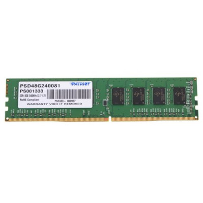 Оперативная память  Patriot DDR4 DIMM 8GB PSD48G240081 PC4-19200, 2400MHz