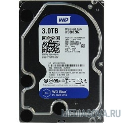 Жесткий диск 3TB WD Blue (WD30EZRZ) Serial ATA III, 5400 rpm, 64Mb buffer