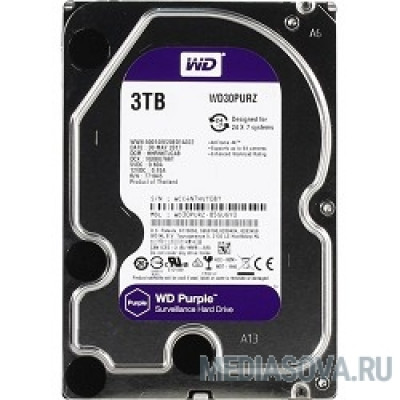 Жесткий диск 3TB WD Purple (WD30PURZ) Serial ATA III, 5400- rpm, 64Mb, 3.5