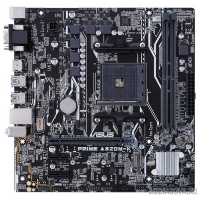 Материнская плата ASUS PRIME A320M-K RTL Soc-AM4, AMD A320 2xDDR4 mATX AC`97 8ch(7.1) GbLAN RAID+VGA+HDMI