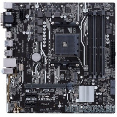Материнская плата ASUS PRIME A320M-A RTL Soc-AM4 AMD A320 4xDDR4 mATX AC`97 8ch(7.1) GbLAN RAID+VGA+DVI+HDMI