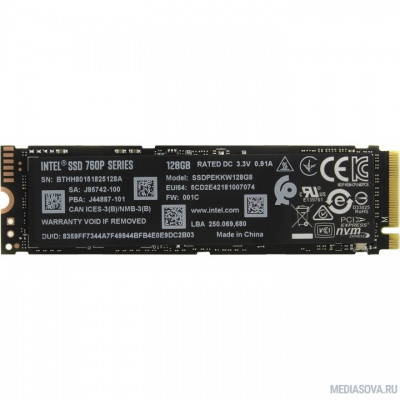  Intel SSD 128Gb M.2 760P Series SSDPEKKW128G8XT