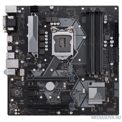 Материнская плата ASUS PRIME H370M-PLUS RTL Soc-1151v2 Intel H370 4xDDR4 mATX AC`97 8ch(7.1) GbLAN RAID+VGA+DVI+HDMI