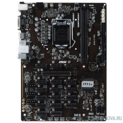 Материнская плата MSI B360-F PRO RTL  Socket 1151, Intel®B360, 2xDDR4-2666, DVI-D+HDMI, 1xPCI-Ex16, 17xPCI-Ex1, 4xSATA3, 8 Ch Audio, GLan, (4+2)xUSB2.0, (2+2)xUSB3.1, 1xPS/2, ATX