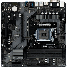 Asrock H370M PRO4 RTL S1151, iH370, 4*DDR4, 2*PCI-E16x, 2*PCI-E1x, D-Sub, DVI, HDMI, SATA III+RAID, M.2, GB Lan, USB3.0, mATX