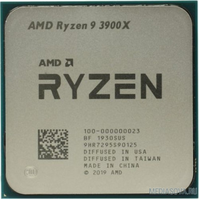  Процессор CPU AMD Ryzen 9 3900X OEM 3.8GHz up to 4.6GHz/12x512Kb+64Mb, 12C/24T, Matisse, 7nm, 105W, unlocked, AM4