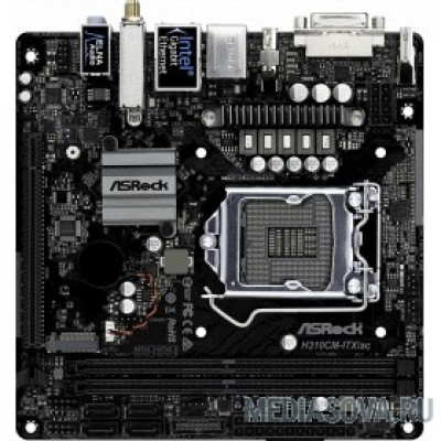 Материнская плата ASRock H310CM-ITX/AC RTL 1151, H110, PCI-E DVI+HDMI, GbLAN+WiFi, SATA Mini-ITX, 2DDR4