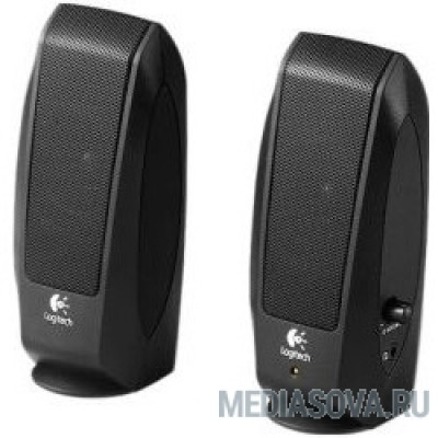  Logitech S120 Black 980-000010 Колонки 2.0, 2x1.15W, 50 Гц – 20 кГц, гнездо для наушников, OEM