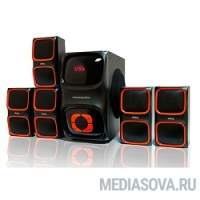  Dialog Progressive AP-555 BLACK акустические колонки 5.1, 40W+5*12W RMS, USB+SD reader 