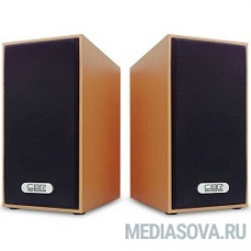CBR CMS 635 Brown, Акустическая система 2.0, питание USB, 2х3 Вт (6 Вт RMS), материал корпуса MDF, 3.5 мм линейный стереовход, регул. громк., длина кабеля 1 м, цвет светло-коричневый