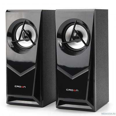  CROWN CMS-603 (МДФ, USB, 6W; управление громкостью, разъём для наушников, кнопка включения, Длина кабеля между колонками 1м;Длина аудио-кабеля и питания 2м.)