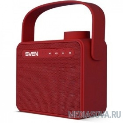  SVEN PS-72,  красный (6 Вт, Bluetooth, FM, USB, microSD, ручка)