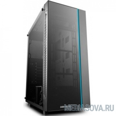  Deepcool MATREXX 55 ATX, Black, LED strip (front), Стекл. фронтальная и боковая панели, Без БП