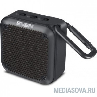  SVEN PS -88, черный  (7  Вт,  Waterproof  (IPx7),  TWS, Bluetooth, microSD, карабин, 1500мА*ч
