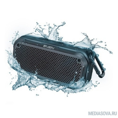  SVEN PS -240,  черный  (12  Вт,  Waterproof  (IPx7),  TWS, Bluetooth, microSD, карабин, 2000мА*ч), 