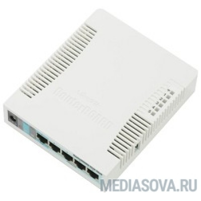  MikroTik RB951G-2HnD Беспроводной маршрутизатор,RouterBOARD 951G-2HnD with 600Mhz CPU,128MB RAM, 5xGbit LAN, built-in 2.4Ghz 802b/g/n 2x2 two chain wireless with integrated antennas, plastic case, PSU