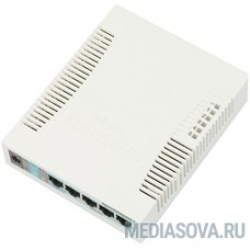 MikroTik RB260GS (CSS106-5G-1S) Коммутатор RouterBOARD 260GS 5-port Gigabit smart switch with SFP cage, SwOS, plastic case, PSU