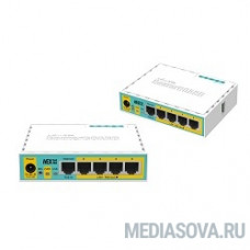 MikroTik RB750UPr2 hEX PoE lite 5-портовый 100-Мбитный маршрутизатор с поддержкой PoE на 4-х портах 5x Ethernet, раздача PoE, 650 МГц ЦП, 64 МБ 