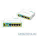  MikroTik RB750UPr2 hEX PoE lite 5-портовый 100-Мбитный маршрутизатор с поддержкой PoE на 4-х портах 5x Ethernet, раздача PoE, 650 МГц ЦП, 64 МБ 