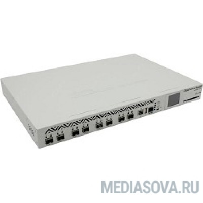  MikroTik CCR1072-1G-8S+ Cloud Core Router 1072-1G-8S+ with Tilera Tile-Gx72 CPU (72-cores, 1GHz per core), 16GB RAM, 8xSFP+ cage, 1xGbit LAN, RouterOS L6, 1U rackmount case, two redundant hot plug PSU