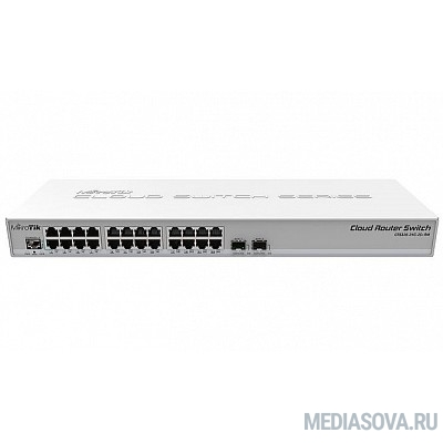  MikroTik CRS326-24G-2S+RM Коммутатор Cloud Router Switch 326-24G-2S+RM with RouterOS L5, 1U rackmount enclosure