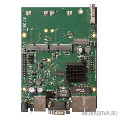  Mikrotik RBM33G RouterBOARD Плата, 880 МГц, 3х 1G Ethernet, 2x miniPCIe, 2x SIM, M.2, USB 3.0, RS232
