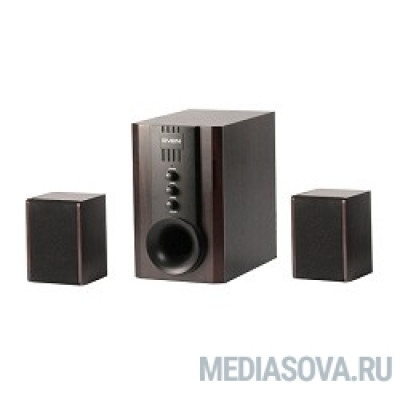  SVEN SPS-821, темное дерево/черный 2.1, 2 сат. + сабвуфер,20 Вт + 2 х 10 Вт (RMS)