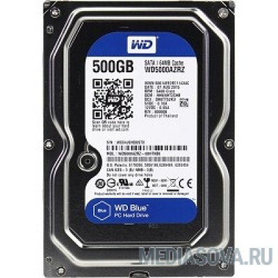 Жесткий диск 500Gb WD Blue (WD5000AZRZ) Serial ATA III, 5400 rpm, 64Mb buffer