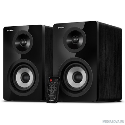  SVEN SPS-750, чёрный акустическая система 2.0, мощность 2х25Вт (RMS), пульт ДУ, Bluetooth, Optical
