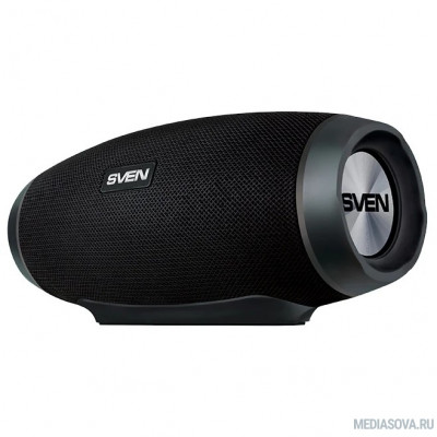  SVEN PS-230, черный (12 Вт, Waterproof (IPx5), TWS, Bluetooth, FM, USB, microSD, 1500мА*ч)