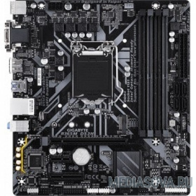 Материнская плата Gigabyte B365M DS3H RTL 4xDDR4-2666, D-SUB+DVI-D+HDMI, 1xPCI-Ex16, 1xPCI-Ex4, 1xPCI-Ex1, 6xSATA3 (RAID 0/1/5/10), 1xM.2, 8 Ch Audio, GLan, (2+4)xUSB2.0, (4+2)xUSB3.1, 1xPS/2, mATX
