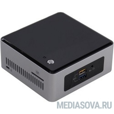  Intel NUC BOXNUC5PPYH, Pentium N3700, 2.40 GHz, 1 х DDR3L SODIMM 1.35V(up to 1600MHz/8Gb), Intel® HD Graphics (VGA + HDMI), 4xUSB3.0, 1x2.5HDD, GBL, WiFi+BT, SDXC card slot, Silver/Black