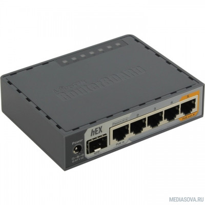  MikroTik RB760iGS PoE-маршрутизатор 2 ядра (880 МГц), 5х 1G RJ45, SFP, USB, MicroSD, раздача PoE (HEX S)