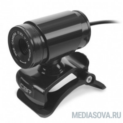  CBR CW 830M Black, Веб-камера с матрицей 0,3 МП, разрешение видео 640х480, USB 2.0, встроенный микрофон, ручная фокусировка, крепление на мониторе, длина кабеля 1,4 м, цвет чёрный