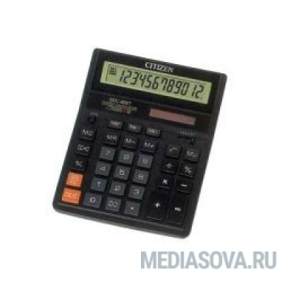  Citizen SDC-888TII черный настольный, 12 разрядн., дв. пит., 2 памяти, коррект. [17241]