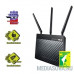  ASUS RT-AC68U AC1900 WiFi Router (WLAN 1.3Gbps, Dual-band 2.4GHz+5.1GHz, 802.11ac+4xLAN RG45 GBL+1xWAN GBL+1xUSB3.0+1xUSB2.0) 3x ext Antenna черный