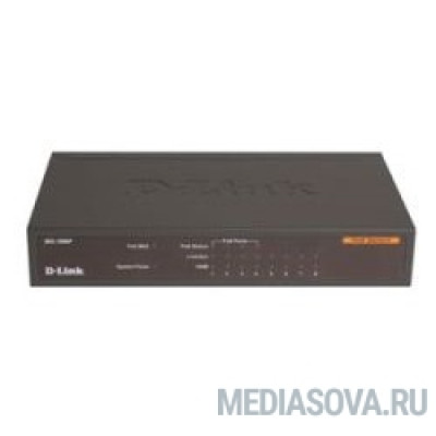  D-Link DES-1008P/C1A Неуправляемый коммутатор с 8 портами 10/100Base-TX (4 порта с поддержкой PoE 802.3af (15,4 Вт), PoE-бюджет 52 Вт)
