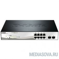 D-Link DGS-1210-10P/F1A Настраиваемый коммутатор Web Smart с 8 портами 10/100/1000Base-T с поддержкой PoE и 2 портами 1000Base-X SFP