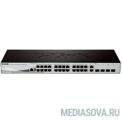  D-Link DES-1210-28/ME/B3B Управляемый коммутатор 2 уровня с 24 портами 10/100Base-TX, 2 портами 100/1000Base-X SFP и 2 комбо-портами 100/1000Base-T/SFP