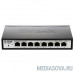  D-Link DGS-1100-08P/B1A Настраиваемый коммутатор EasySmart с 8 портами 10/100/1000Base-T с поддержкой PoE 802.3af/802.3at (30 Вт), PoE бюджет 64 Вт