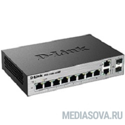  D-Link DGS-1100-10/ME/A1A/A2A Настраиваемый коммутатор 2 уровня с 8 портами 10/100/1000Base-T и 2 комбо-портами 100/1000Base-T/SFP