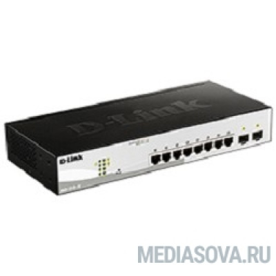  D-Link DGS-1210-10/F1A Настраиваемый коммутатор WebSmart с 8 портами 10/100/1000Base-T и 2 портами 1000Base-X SFP