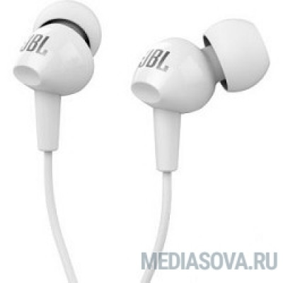  JBL C100SIUWHT наушники вкладыши,  белый, проводные Mini jack 3.5 mm