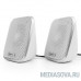  Акустич. система 2.0 Gembird SPK-100-W, белый, 6 Вт, регулятор громкости, USB-питание					