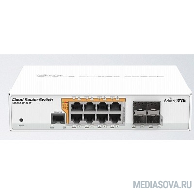  MikroTik CRS112-8P-4S-IN маршрутизатор 8х10/100/1000 Ethernet, 4 x SFP ports