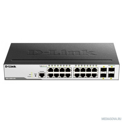  D-Link DGS-3000-20L/B1A Управляемый коммутатор 2 уровня с 16 портами 10/100/1000Base-T и 4 портами 1000Base-X SFP