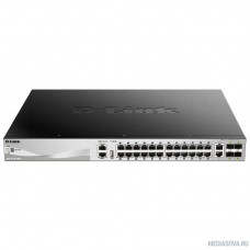 D-Link DGS-3130-30PS/A1A PROJ Управляемый стекируемый1 коммутатор 3 уровня с 24 портами 10/100/1000Base-T, 2 портами 10GBase-T и 4 портами 10GBase-X SFP+ (24 порта с поддержкой PoE (30 Вт)
