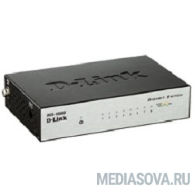  D-Link DGS-1008D/J3A Неуправляемый коммутатор с 8 портами 10/100/1000 Base-T и функцией энергосбережения